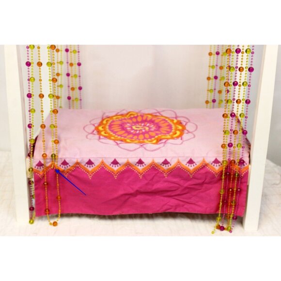 Retired American Girl Julie Albright's Bed Groovy Beaded Curtains Stripe - Picture 6 of 11